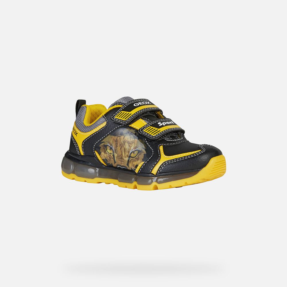 Basket Geox Android - Noir/Jaune - Garcon 597460-WSR